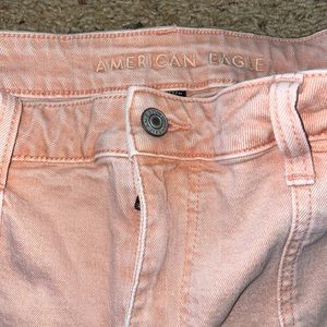 AE pink high waisted jean shorts